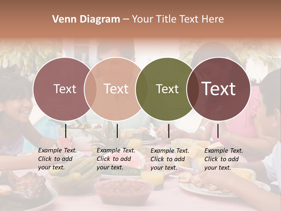 Family Enjoying A Barbeque PowerPoint Template