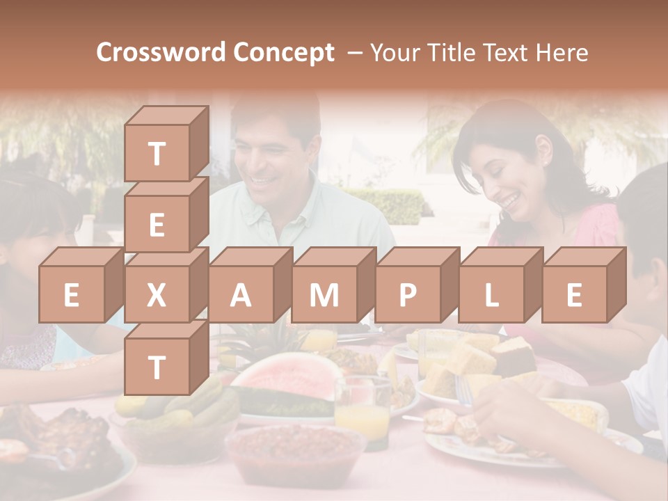 Family Enjoying A Barbeque PowerPoint Template