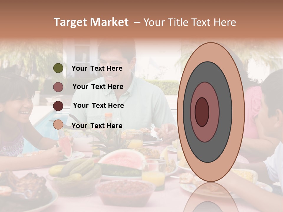 Family Enjoying A Barbeque PowerPoint Template