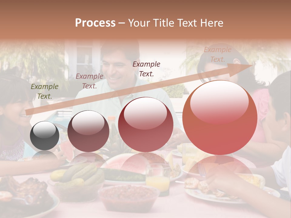 Family Enjoying A Barbeque PowerPoint Template