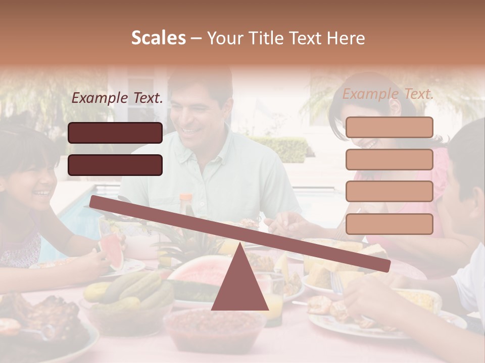 Family Enjoying A Barbeque PowerPoint Template