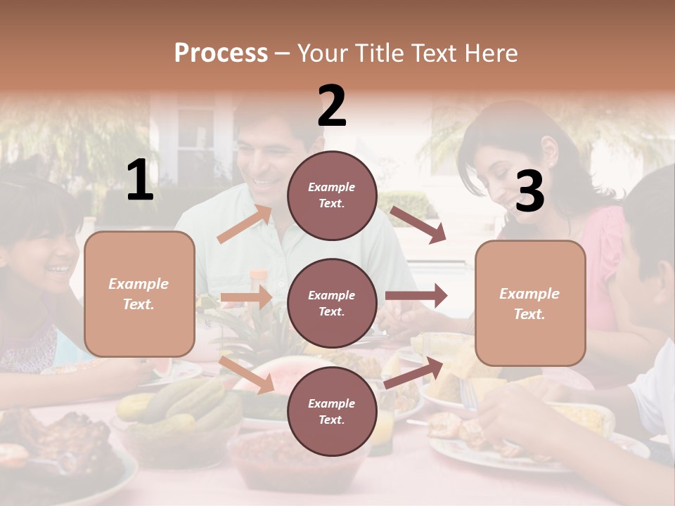 Family Enjoying A Barbeque PowerPoint Template