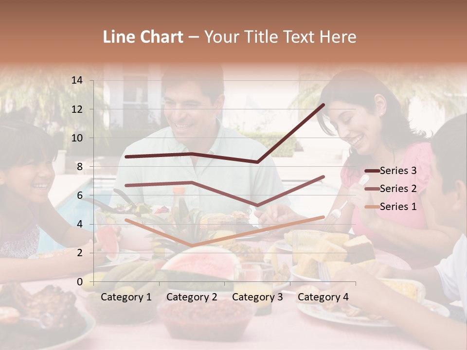 Family Enjoying A Barbeque PowerPoint Template