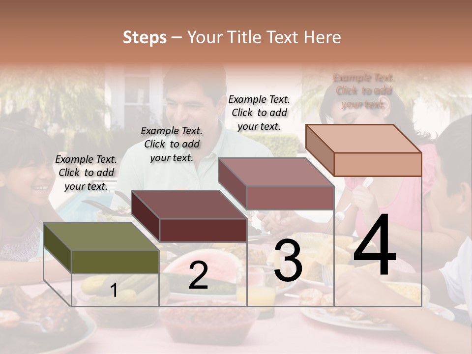 Family Enjoying A Barbeque PowerPoint Template