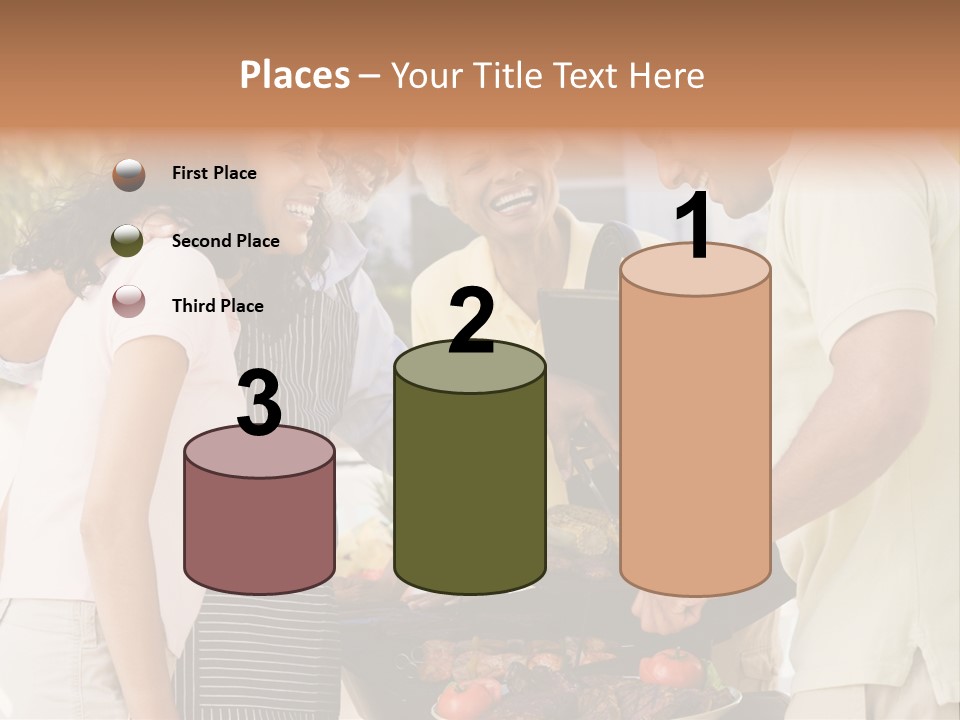 Family Enjoying A Barbeque PowerPoint Template