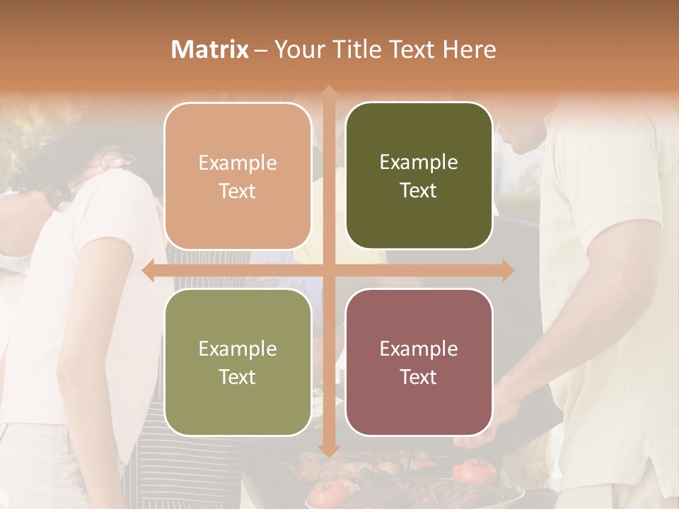 Family Enjoying A Barbeque PowerPoint Template