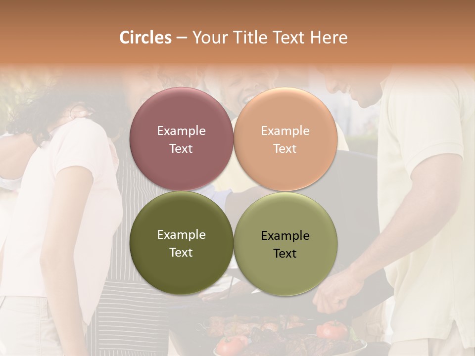 Family Enjoying A Barbeque PowerPoint Template