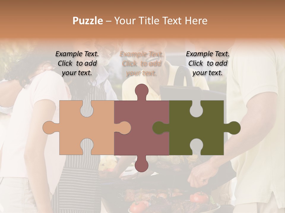 Family Enjoying A Barbeque PowerPoint Template