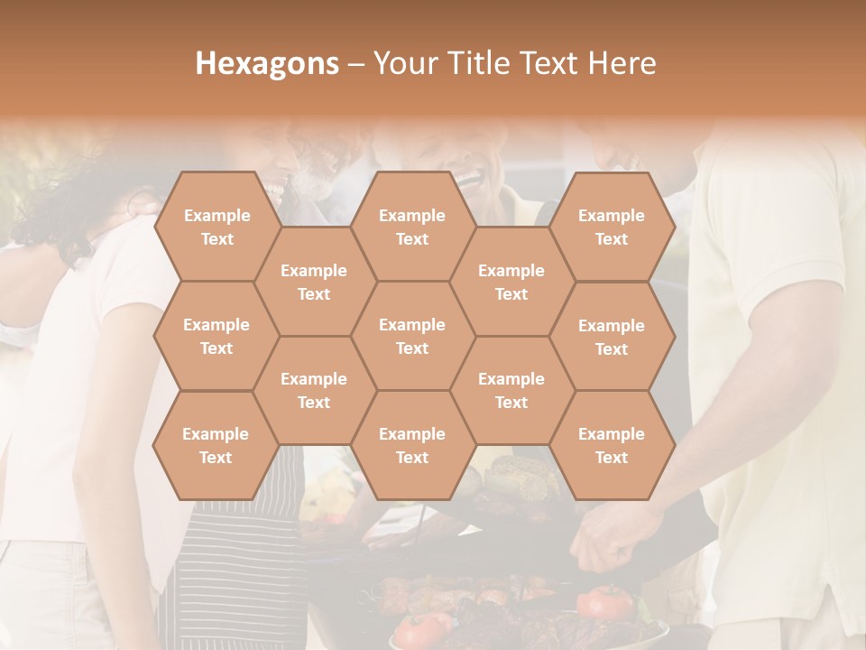 Family Enjoying A Barbeque PowerPoint Template