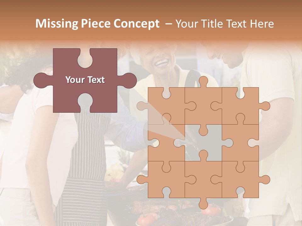 Family Enjoying A Barbeque PowerPoint Template