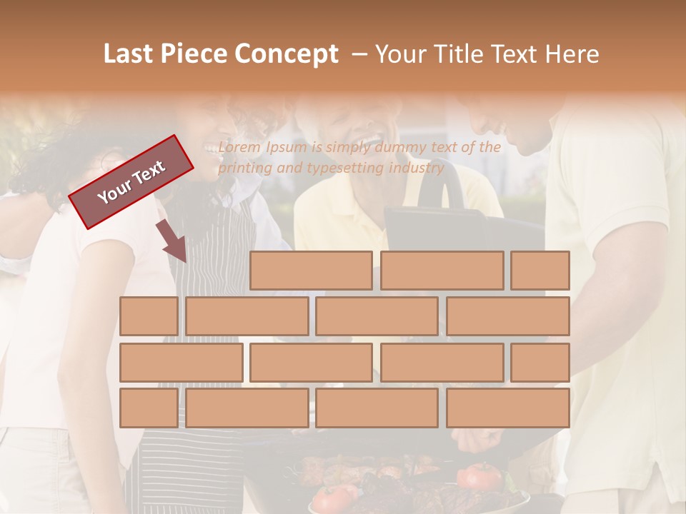 Family Enjoying A Barbeque PowerPoint Template
