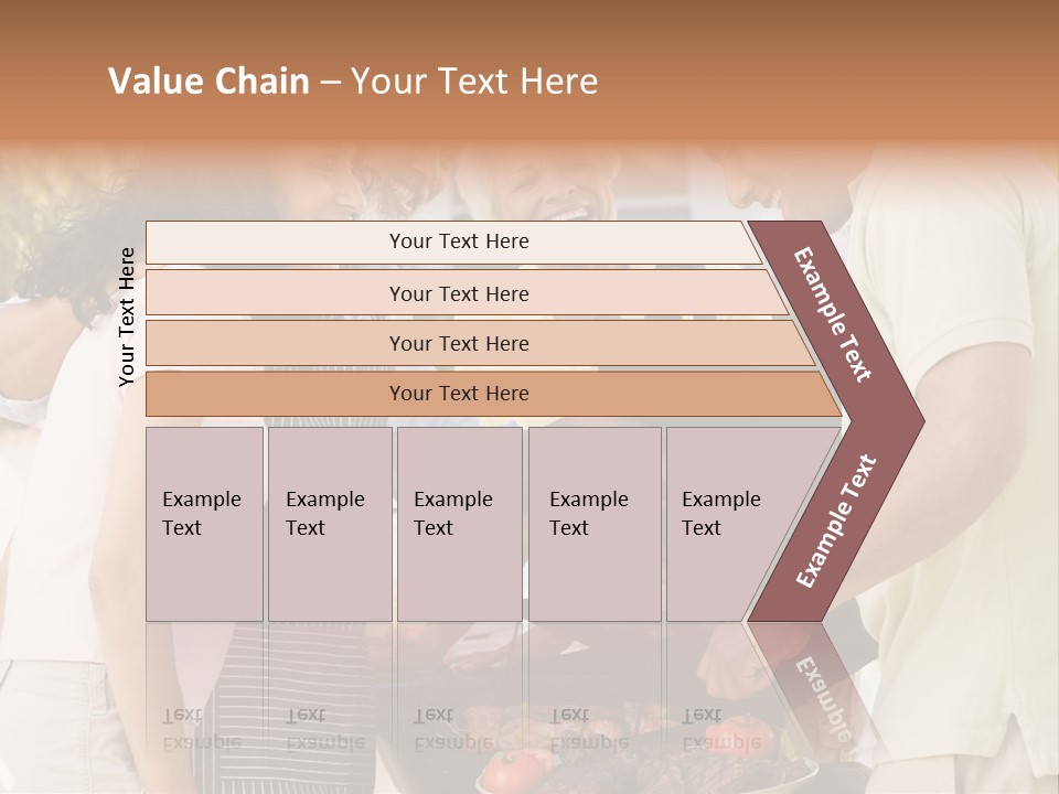 Family Enjoying A Barbeque PowerPoint Template