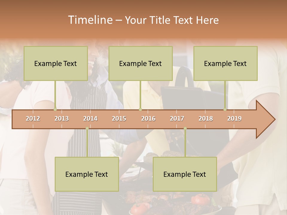 Family Enjoying A Barbeque PowerPoint Template