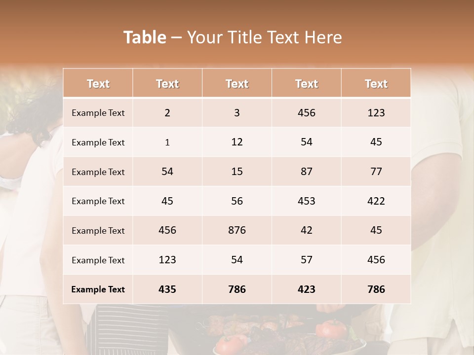 Family Enjoying A Barbeque PowerPoint Template
