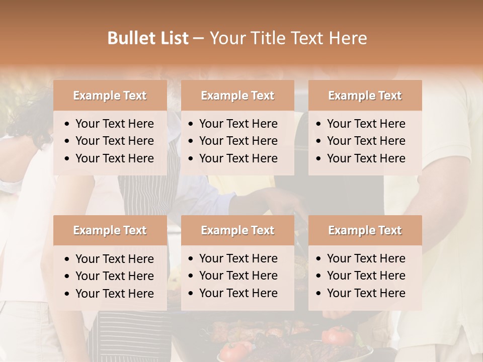 Family Enjoying A Barbeque PowerPoint Template