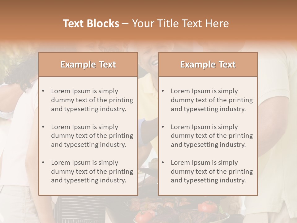 Family Enjoying A Barbeque PowerPoint Template