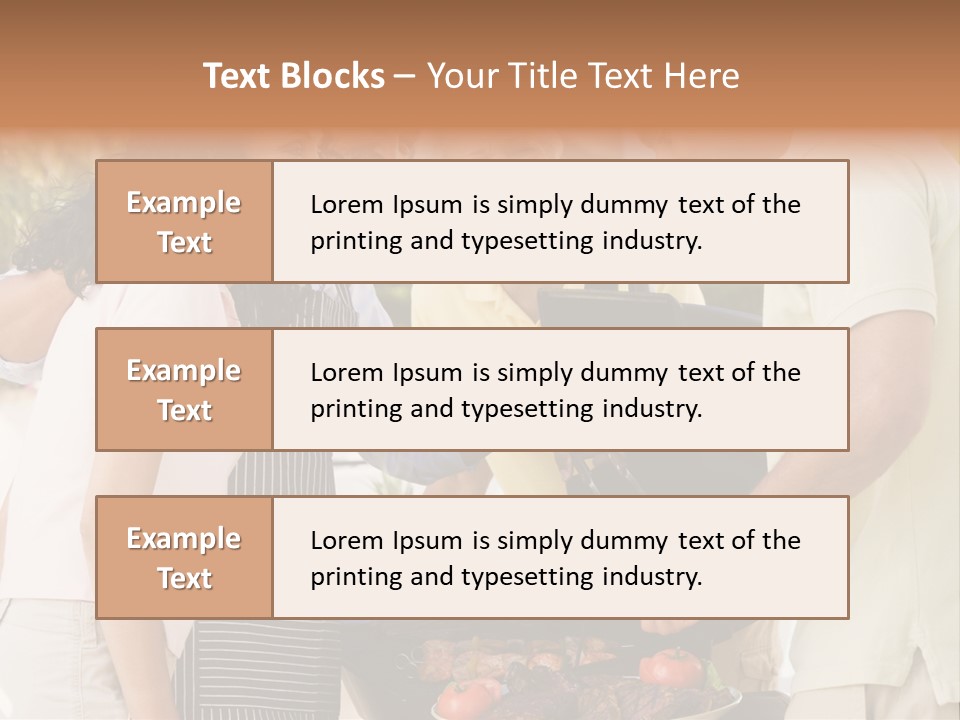 Family Enjoying A Barbeque PowerPoint Template