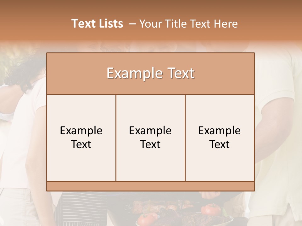 Family Enjoying A Barbeque PowerPoint Template
