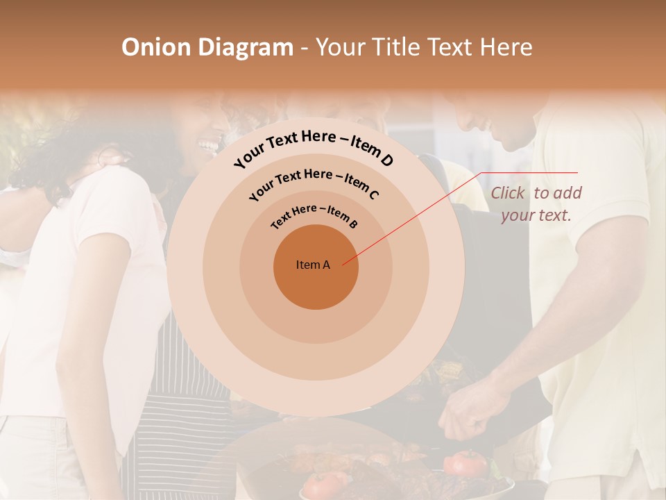 Family Enjoying A Barbeque PowerPoint Template