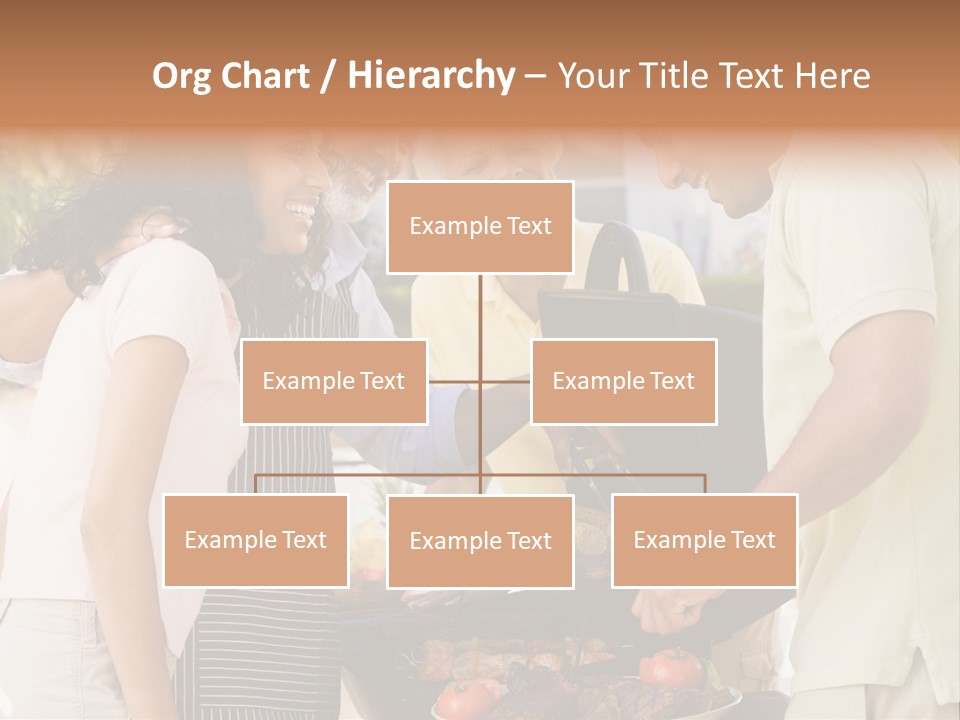 Family Enjoying A Barbeque PowerPoint Template