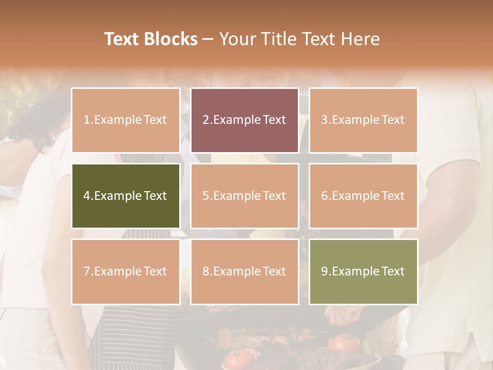 Family Enjoying A Barbeque PowerPoint Template