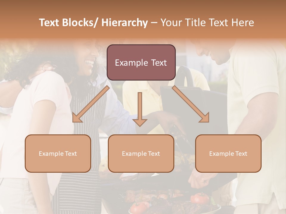 Family Enjoying A Barbeque PowerPoint Template