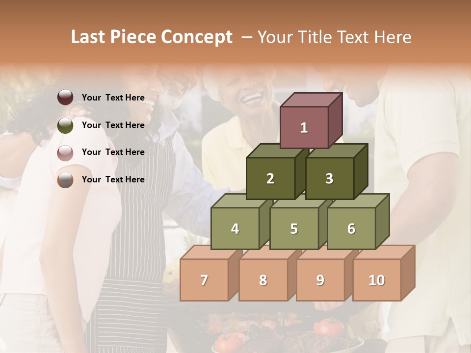 Family Enjoying A Barbeque PowerPoint Template