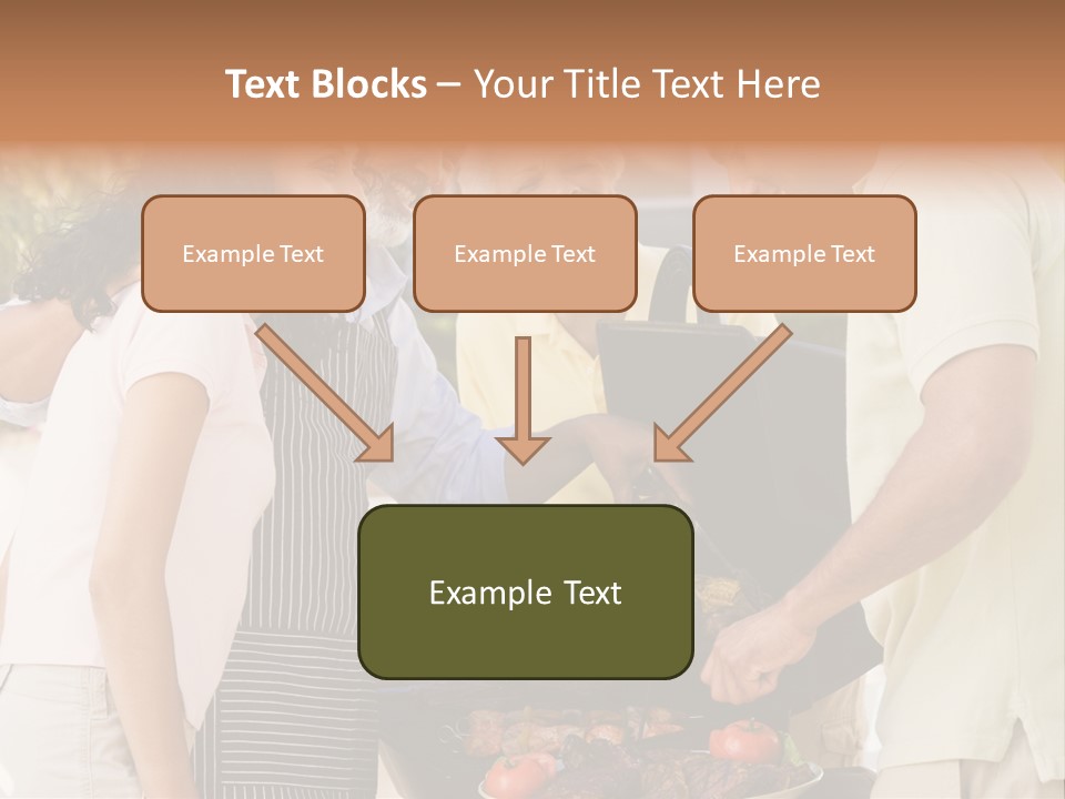 Family Enjoying A Barbeque PowerPoint Template