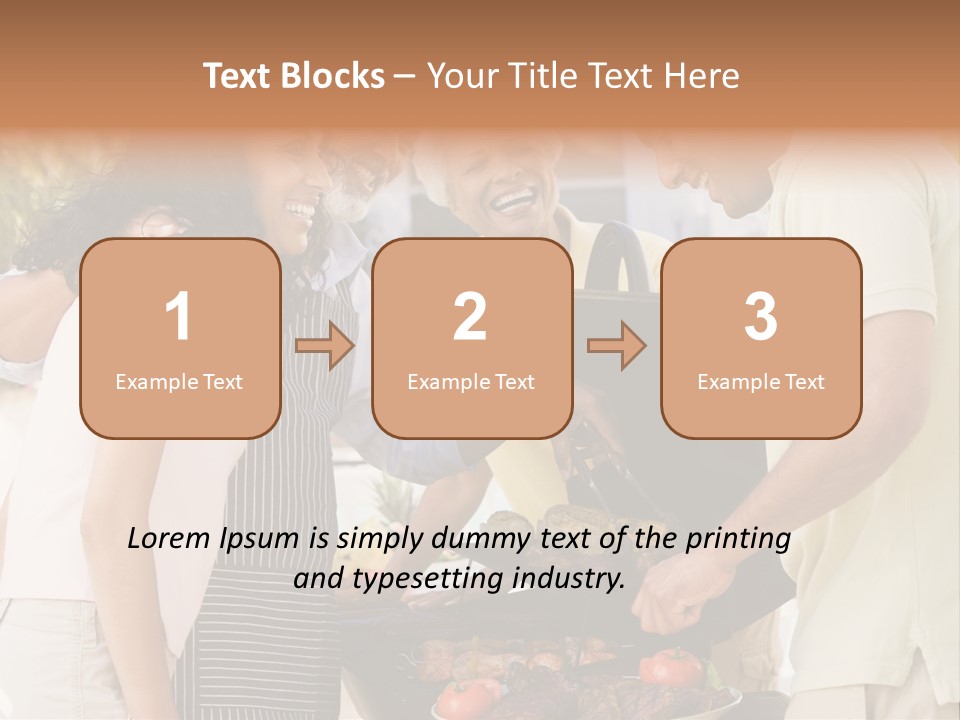 Family Enjoying A Barbeque PowerPoint Template