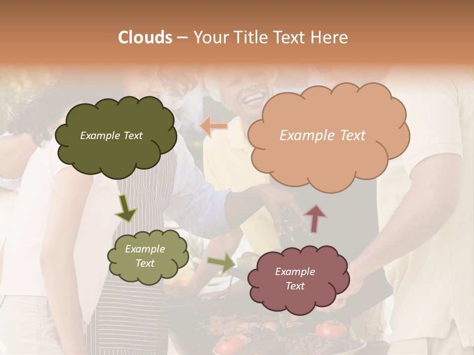 Family Enjoying A Barbeque PowerPoint Template