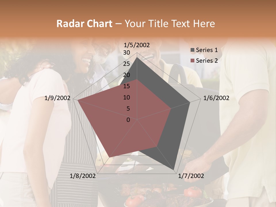 Family Enjoying A Barbeque PowerPoint Template