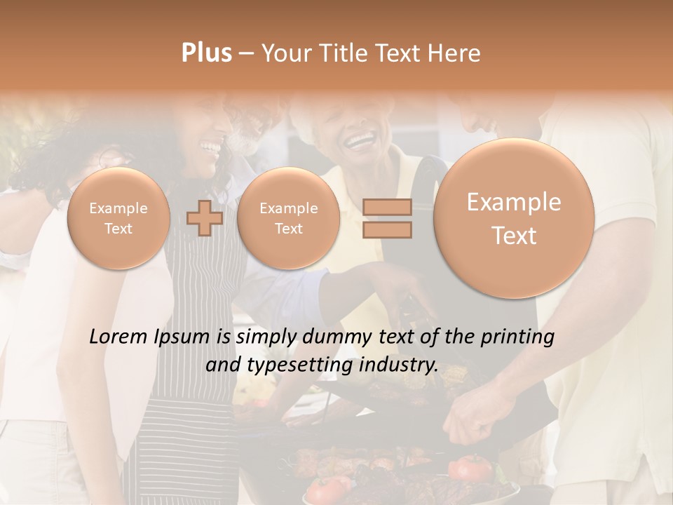 Family Enjoying A Barbeque PowerPoint Template