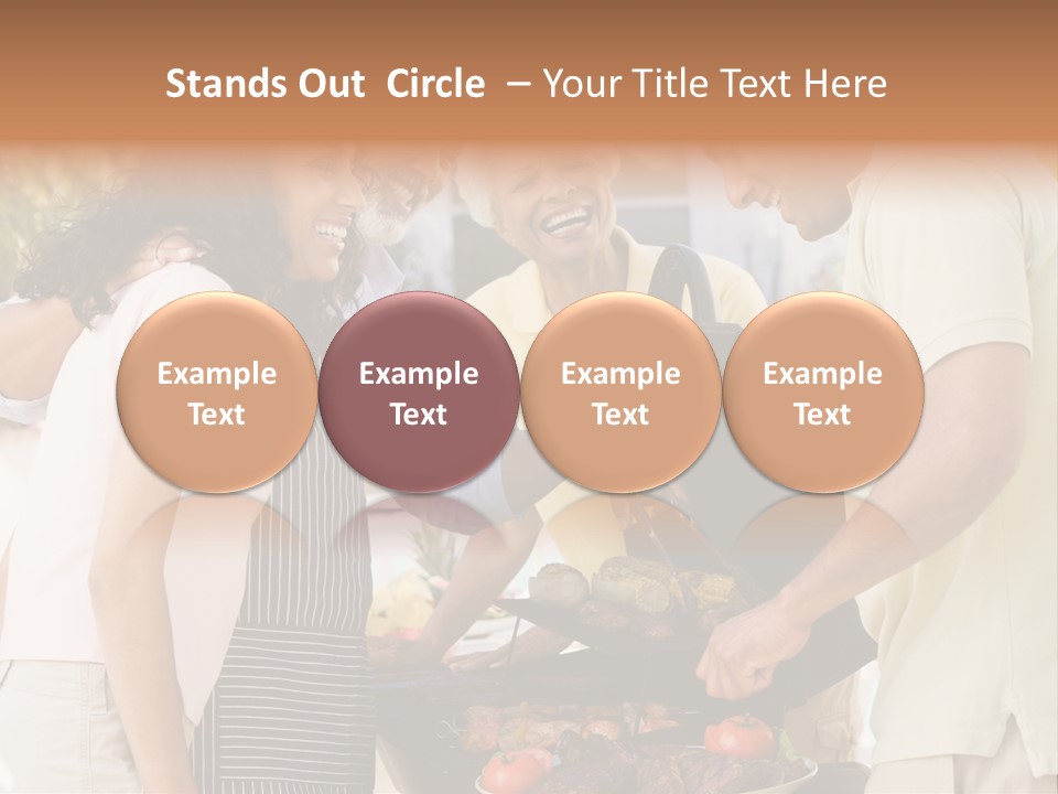 Family Enjoying A Barbeque PowerPoint Template