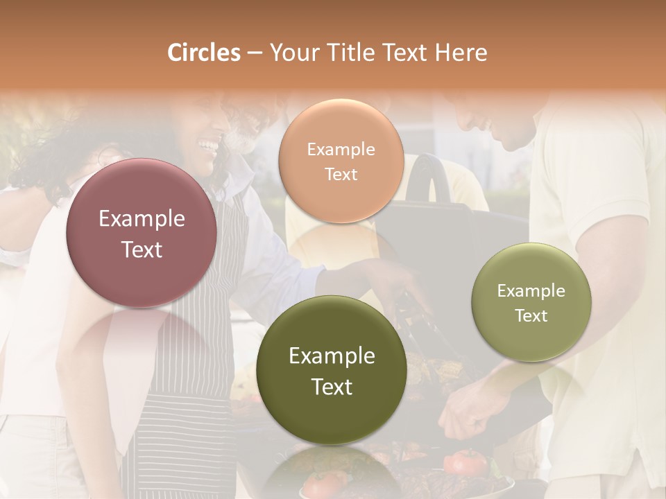 Family Enjoying A Barbeque PowerPoint Template