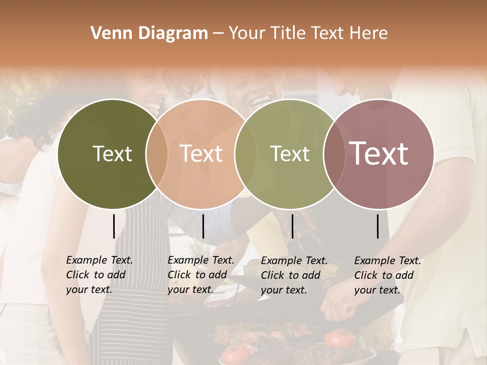 Family Enjoying A Barbeque PowerPoint Template