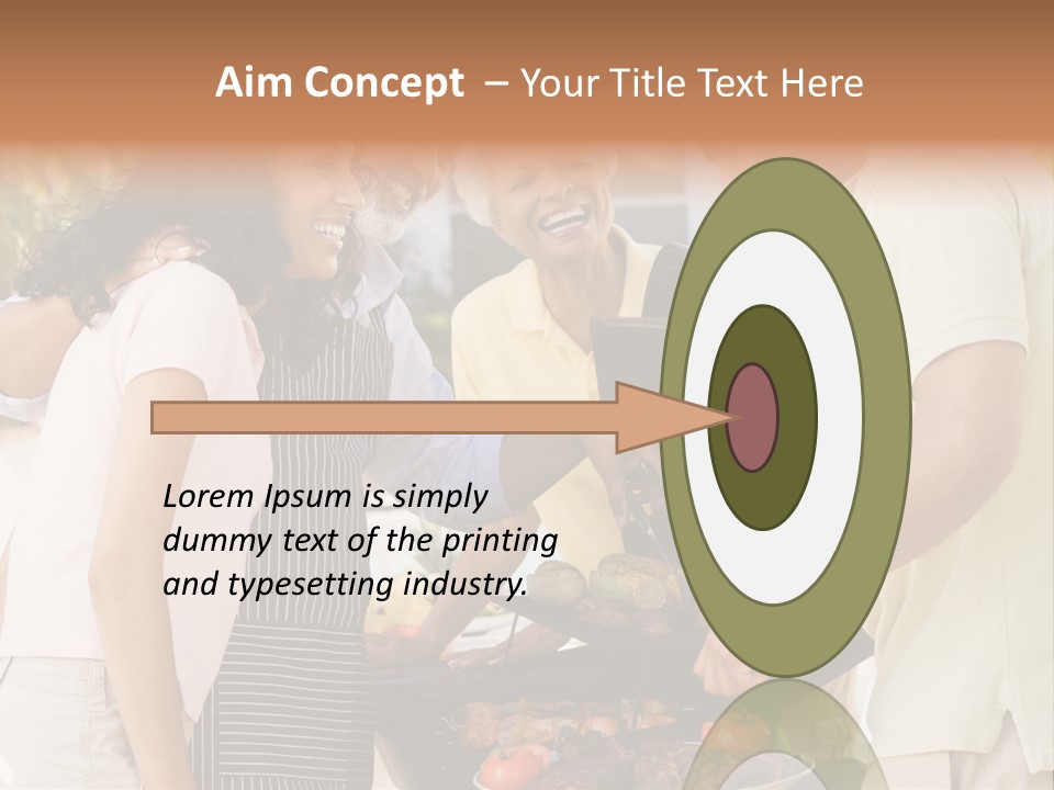 Family Enjoying A Barbeque PowerPoint Template