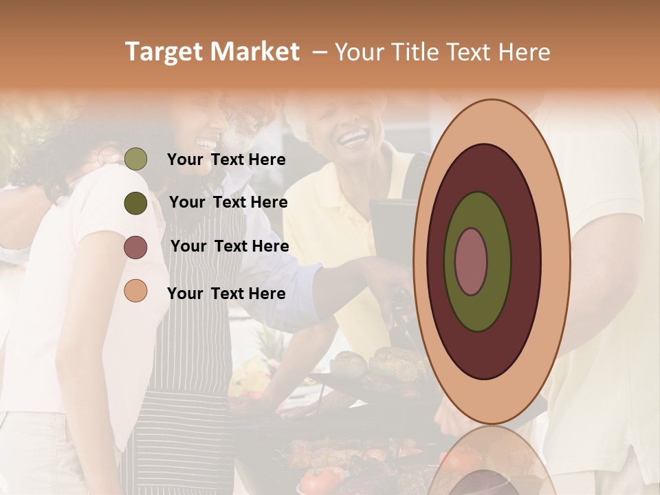 Family Enjoying A Barbeque PowerPoint Template