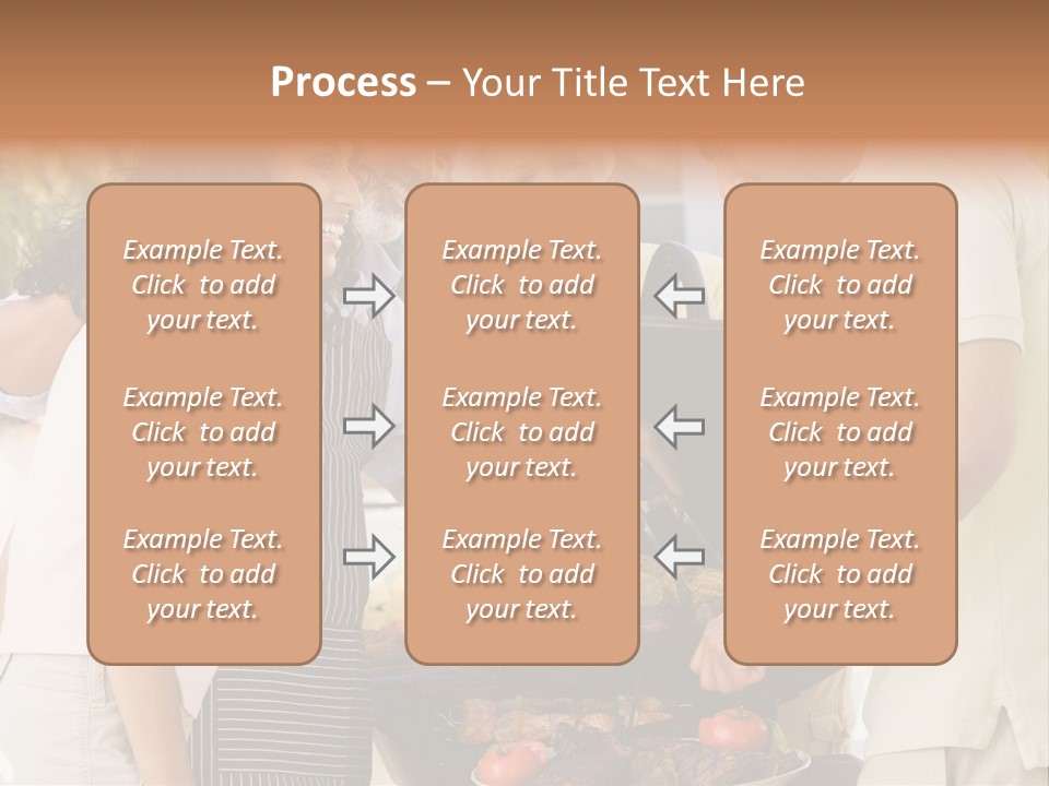 Family Enjoying A Barbeque PowerPoint Template