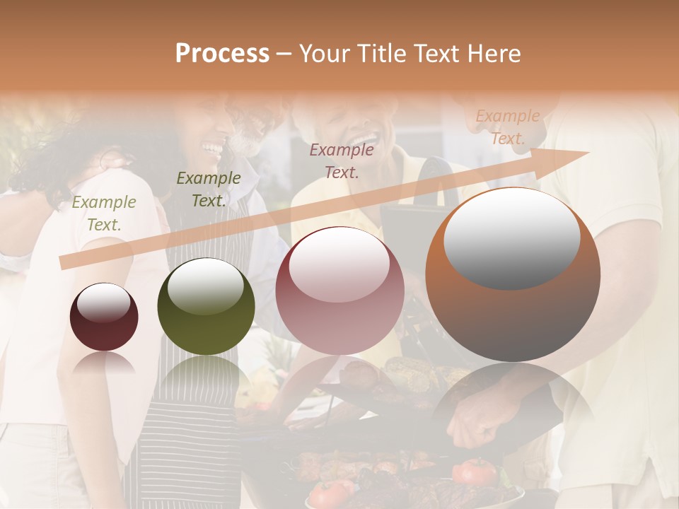 Family Enjoying A Barbeque PowerPoint Template