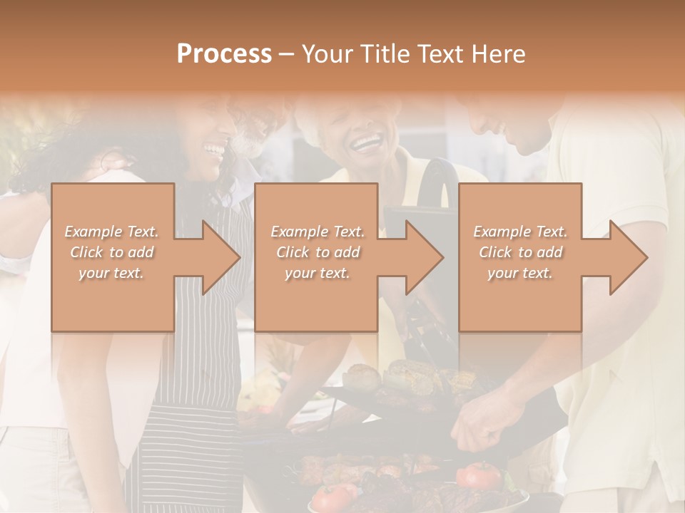 Family Enjoying A Barbeque PowerPoint Template