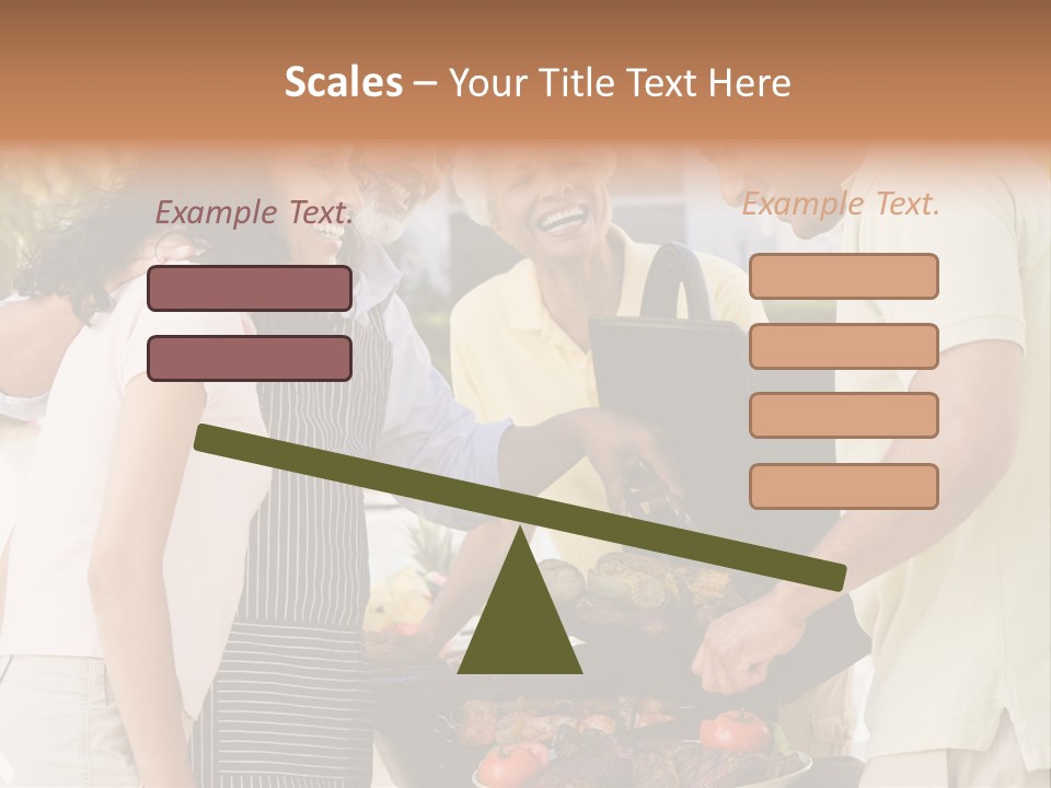 Family Enjoying A Barbeque PowerPoint Template