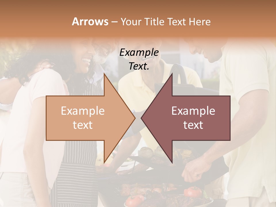 Family Enjoying A Barbeque PowerPoint Template