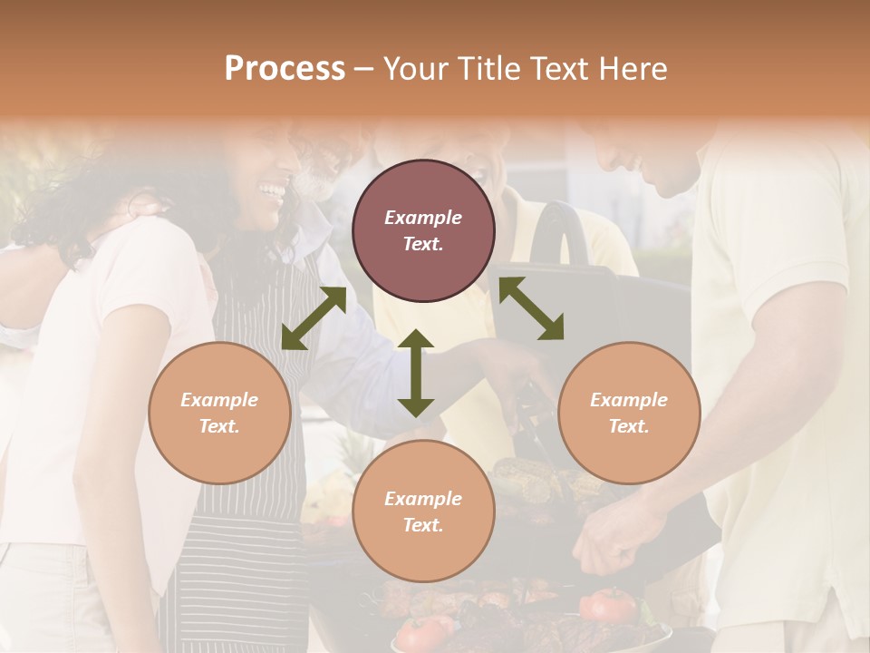 Family Enjoying A Barbeque PowerPoint Template