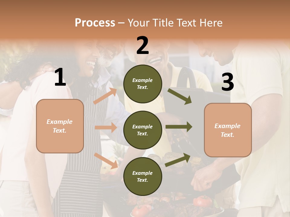 Family Enjoying A Barbeque PowerPoint Template