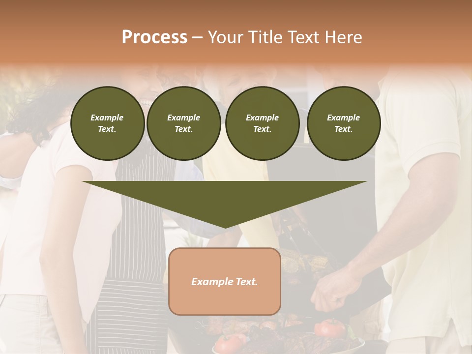 Family Enjoying A Barbeque PowerPoint Template