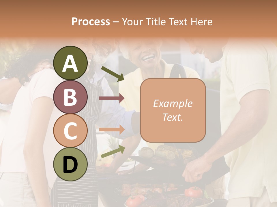 Family Enjoying A Barbeque PowerPoint Template