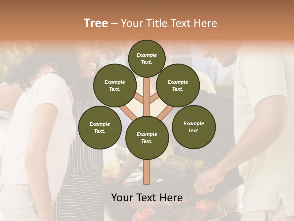 Family Enjoying A Barbeque PowerPoint Template