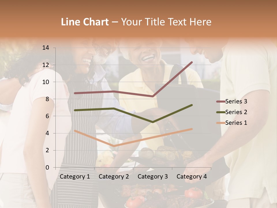 Family Enjoying A Barbeque PowerPoint Template