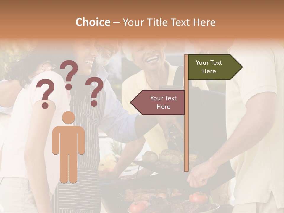 Family Enjoying A Barbeque PowerPoint Template