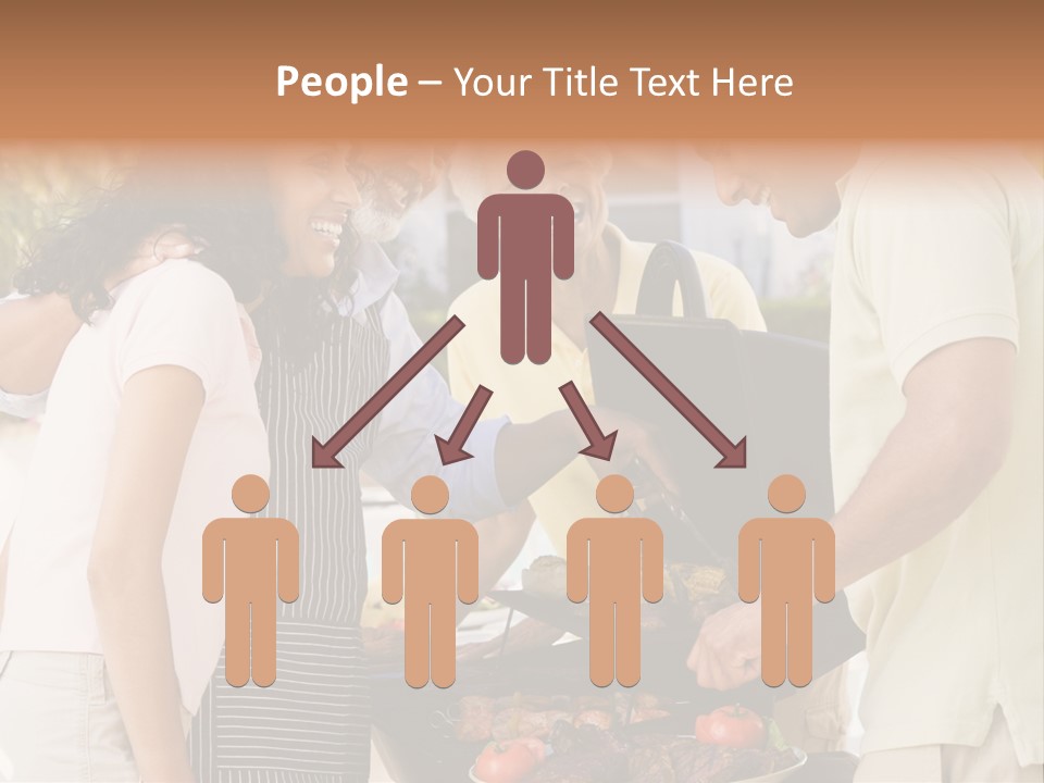 Family Enjoying A Barbeque PowerPoint Template